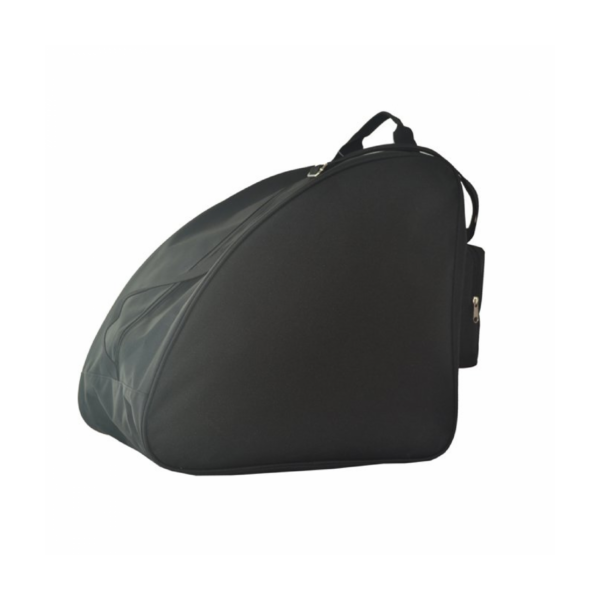 Schoenentas – schwarze Tasche für Sportschuhe oder andere Schuhe, Seitenansicht.