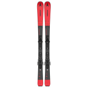 Atomic Redster RX Ski mit Bindung von oben, in Rot und Schwarz, vor weißem Hintergrund