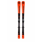 Blizzard WCR 72 Ski, ganzes Paar von oben, orange und schwarz, auf Weiß