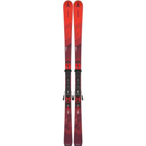Atomic Redster G7 2025 Rennski Seitenansicht mit roten Top‑Graphics und montierter Bindung